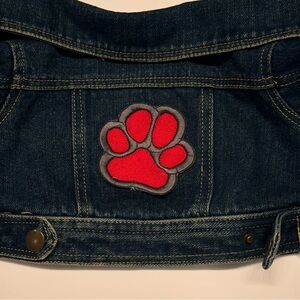 Denim Jacket with Red Paw Patch